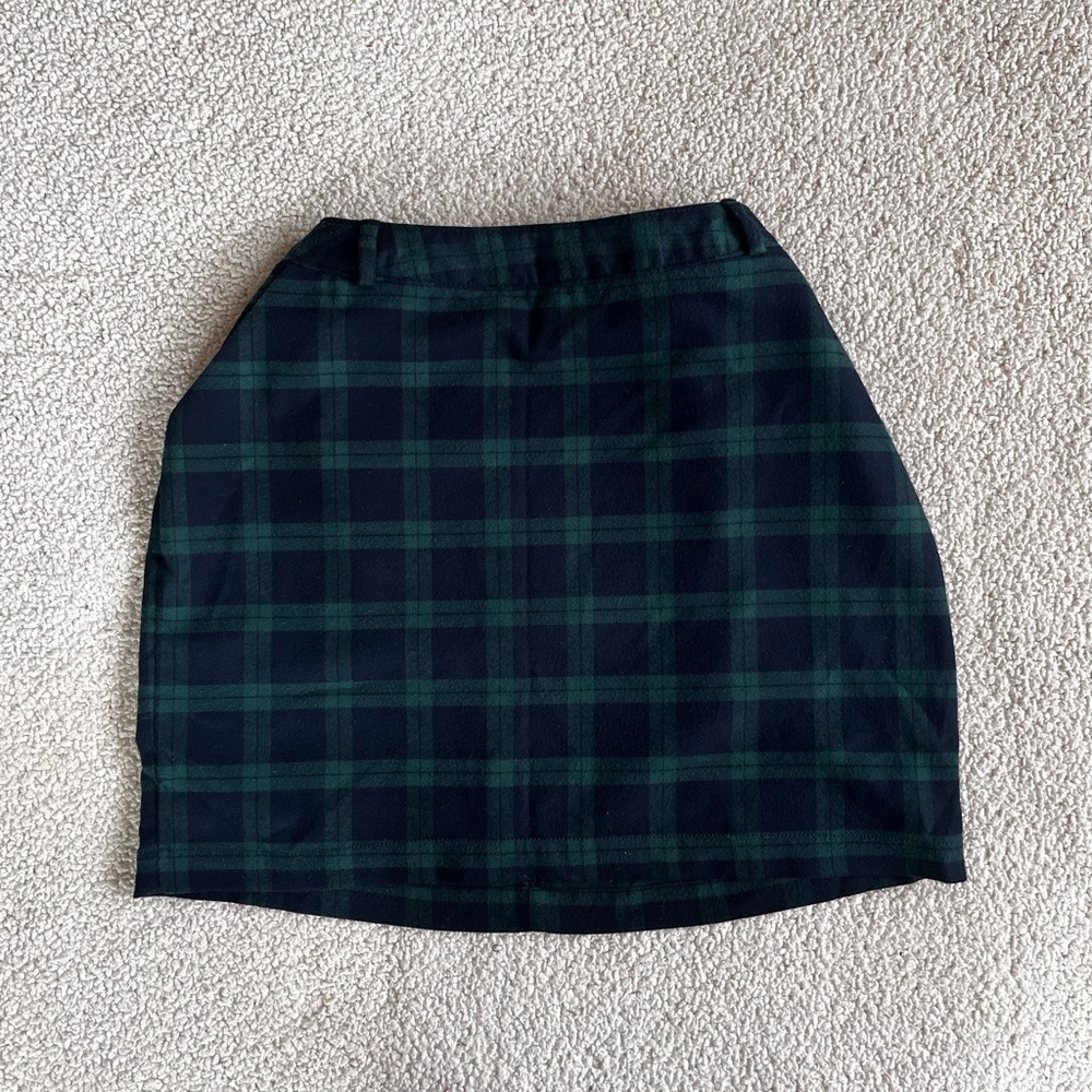 Old Navy Black and Green Plaid chunky retro preppy Mini Skirt 8